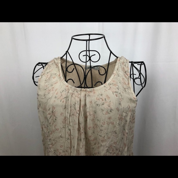 TENDENZE silk fully lined floral tank M - Picture 5 of 6